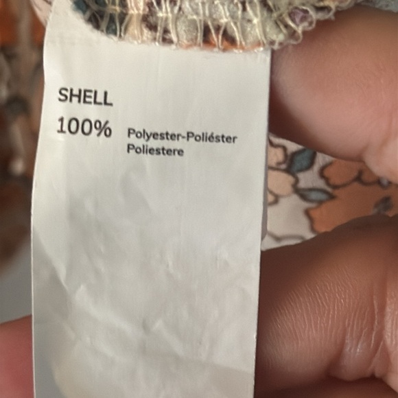 Cupshe Elodie Ditsy Mini Dress Orange and Cream Flowers On/Off Shoulder Size L - Picture 9 of 10